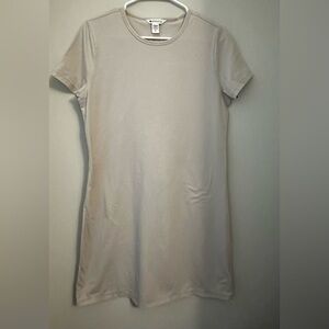 Athleta Short Sleeve T-Shirt Dress in Beige